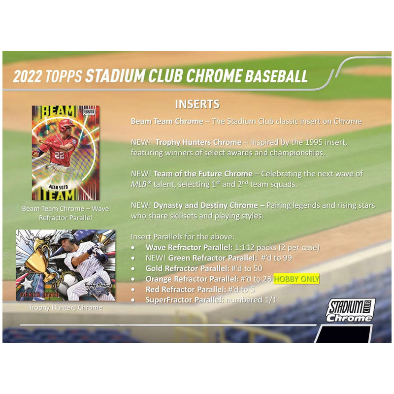 2022 Topps Stadium Club Chrome Baseball Hobby Box